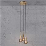 Paco Brass Finish Triple Ceiling Cluster Pendant 2112063035