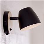 Theo Black and Wood Switched Wall Light 2112631003