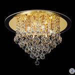Atla French Gold Six Lamp Crystal Flush Light IL30209