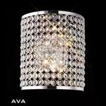 Ava Polished Chrome/Crystal Double Wall Light IL30199