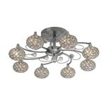 Cara Satin Nickel and Crystal 8 Arm Ceiling Light IL30938