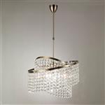 Cortina Antique Brass 8 Light Crystal Ceiling Pendant IL30094