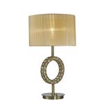 Florence Circular Antique Brass Table Lamp with Bronze Shade IL31720