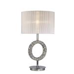 Florence Circular Polished Chrome Table Lamp with White Shade IL31534