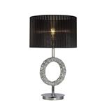 Florence Circular Polished Chrome Table Lamp with Black Shade IL31724