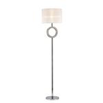 Florence Polished Chrome with White Shade Circular Floor Lamp IL31535
