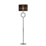 Florence Polished Chrome with Black Shade Circular Floor Lamp IL31725