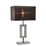 Florence Chrome Rectangular Table Lamp with Black Shade IL31726