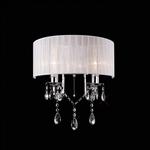 Olivia Chrome Double Wall Light with White Shade IL30061/WH