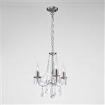 Kyra 3 Arm Satin Nickel and Crystal Ceiling Pendant IL30973