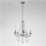 Kyra 5 Arm Satin Nickel and Crystal Ceiling Pendant IL30975