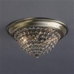 Paloma Double Lamp Antique Brass and Crystal Ceiling Fitting IL31131