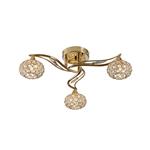 Leimo Semi-Flush French Gold/Crystal Ceiling Light IL30963