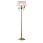 Olivia White/Antique Brass Crystal Floor Lamp IL30066/WH