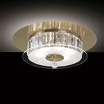 Tocsa 6 Lamp Antique Brass/Crystal Flush Light IL30244