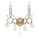 Torino Switched Double French Gold/Crystal Wall light IL30322