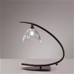 Eclipse Black Chrome Arc Single Optical Glass Table Lamp M1458BC