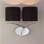 Eve Chrome and Black Switched Double Wall Light M1135/S/BS