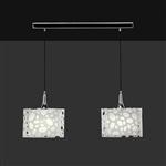 Lupin White and Chrome Low Energy Ceiling Double Pendant M1360
