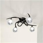 Fragma Black Chrome Four Lamp Semi Flush Ceiling Light M0807BC