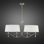 Mara French Gold Double Pendant Light with Off-White Shades M1642FG