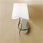 Ninette Single Antique Brass Wall Light with White Shade M1924/S