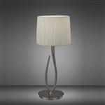 Lua Contemporary Table Lamp In Satin Nickel M3708