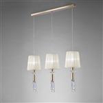 Tiffany French Gold Contemporary Triple Crystal Pendant Light M3855FG