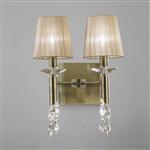 Tiffany Antique Brass Contemporary Double Wall Light M3883/S