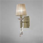 Tiffany Antique Brass Contemporary Crystal Single Wall Light M3884/S
