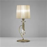 Contemporary Antique Brass Tiffany Crystal Table Lamp M3888