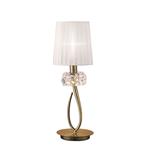 Small Loewe Antique Brass/White Shade Table Lamp M4637AB/WS