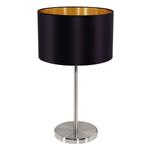 Maserlo Satin Nickel Table Lamp with Black and Gold Shade 31627