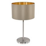 Maserlo Satin Nickel Table Lamp with Taupe and Gold Shade 31629