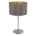 Maserlo Satin Nickel Table Lamp with Cappuccino and Gold Shade 31631