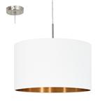 Pasteri Satin Nickel Pendant with White and Copper Shade 95044