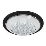 Acolla 1 Large Crystal & Black Steel Flush Ceiling Fitting 99357