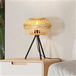 Amsfield 1 Black And Wood Table Lamp 43865