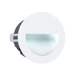 Aracena Round LED IP65 White Steel Recessed Outdoor Wall Light 99577