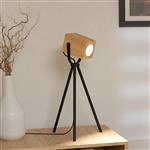 Ayles Black And Wood LED Table Lamp 43749