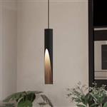 Barbotto LED Wood and Black Ceiling Pendant 900874