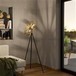 Castanuelo Gold And Black Tripod Floor Lamp 43809