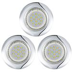 Peneto Pack Of Three Chrome Fixed Recessed LED Downlights 94236