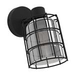 Consaca Black Steel & Black Transparent Glass Single Wall Spotlight 99711