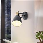 Coswarth Anthracite And Wood Single Wall Spotlight 99074