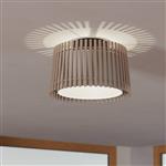 Fattoria Wood and White Flush Ceiling Light 900901