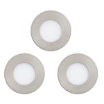 Fueva-Z Nickel Set of 3 LED Bathroom Downlights 900111