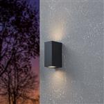 Jabaga LED IP44 Cube Black Polycarbonate Double Wall Light 900276
