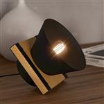 Maccles Black And Wooden Table Lamp 43959