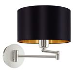 Maserlo Satin Nickel Swing-Arm Wall Light Black and Gold Shade 95054